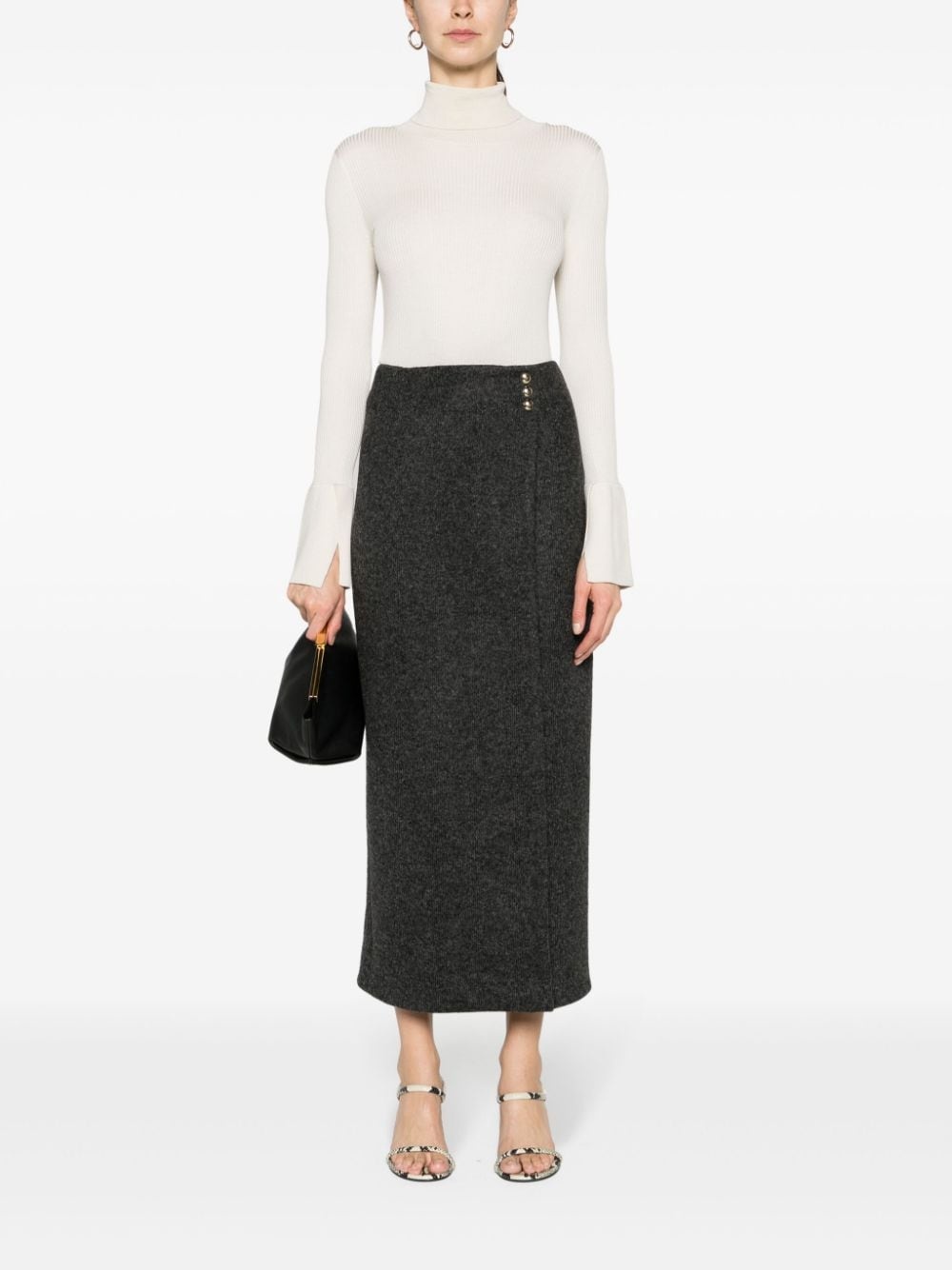 Terno mÃ©lange-effect maxi wrap skirt - 2