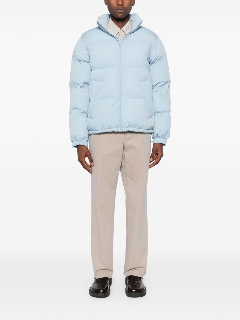 logo-lettering puffer jacket - 2