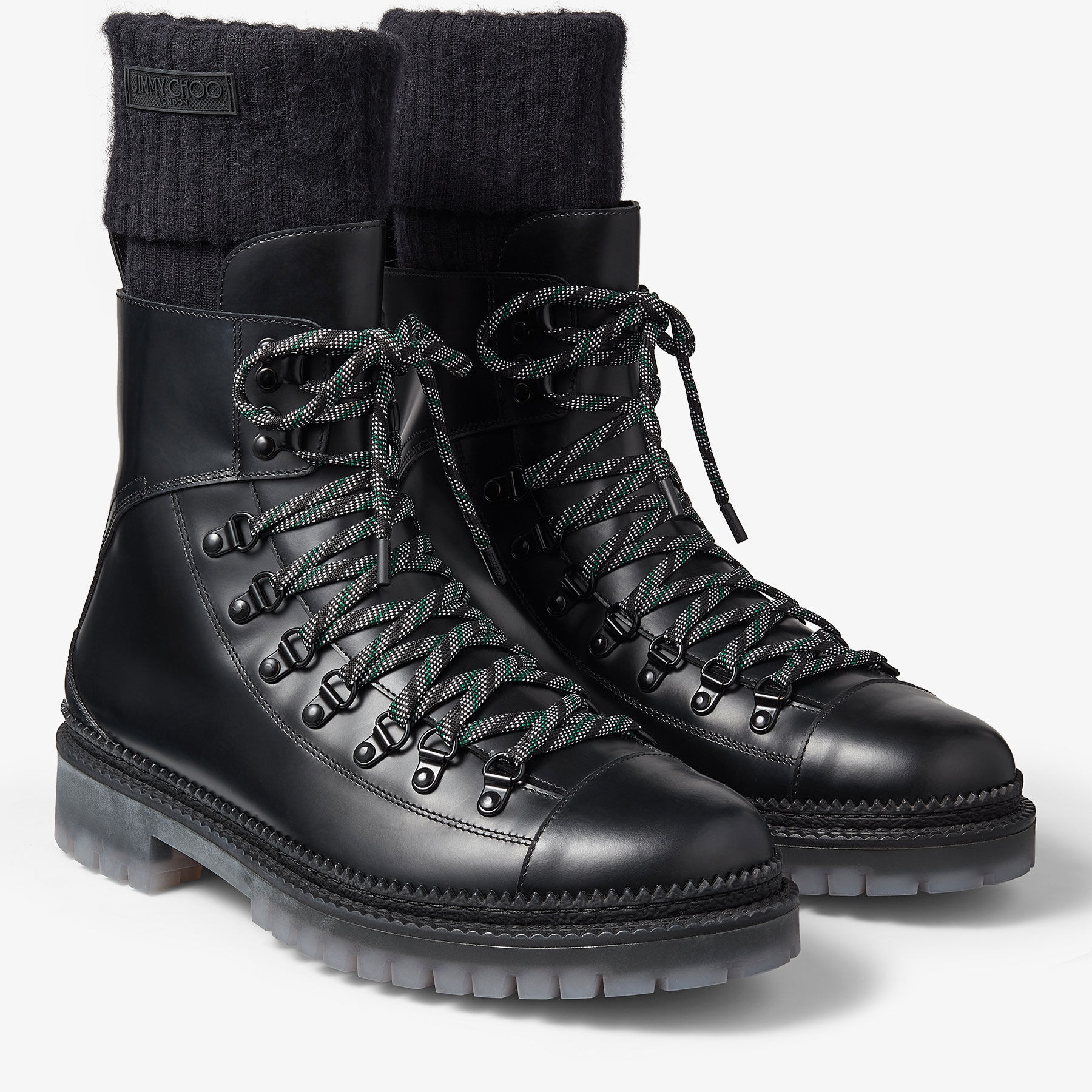 Devin
Black Smooth Leather Boots with Knitted Socks - 2
