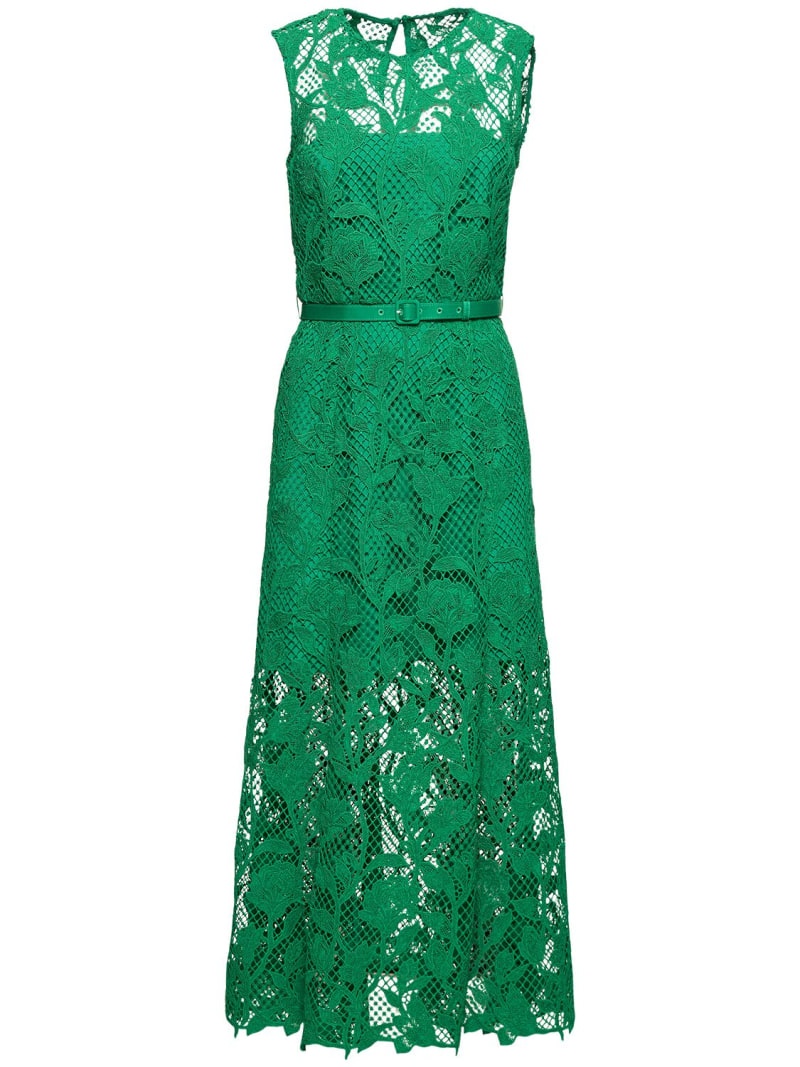 Lace sleeveless midi dress - 1