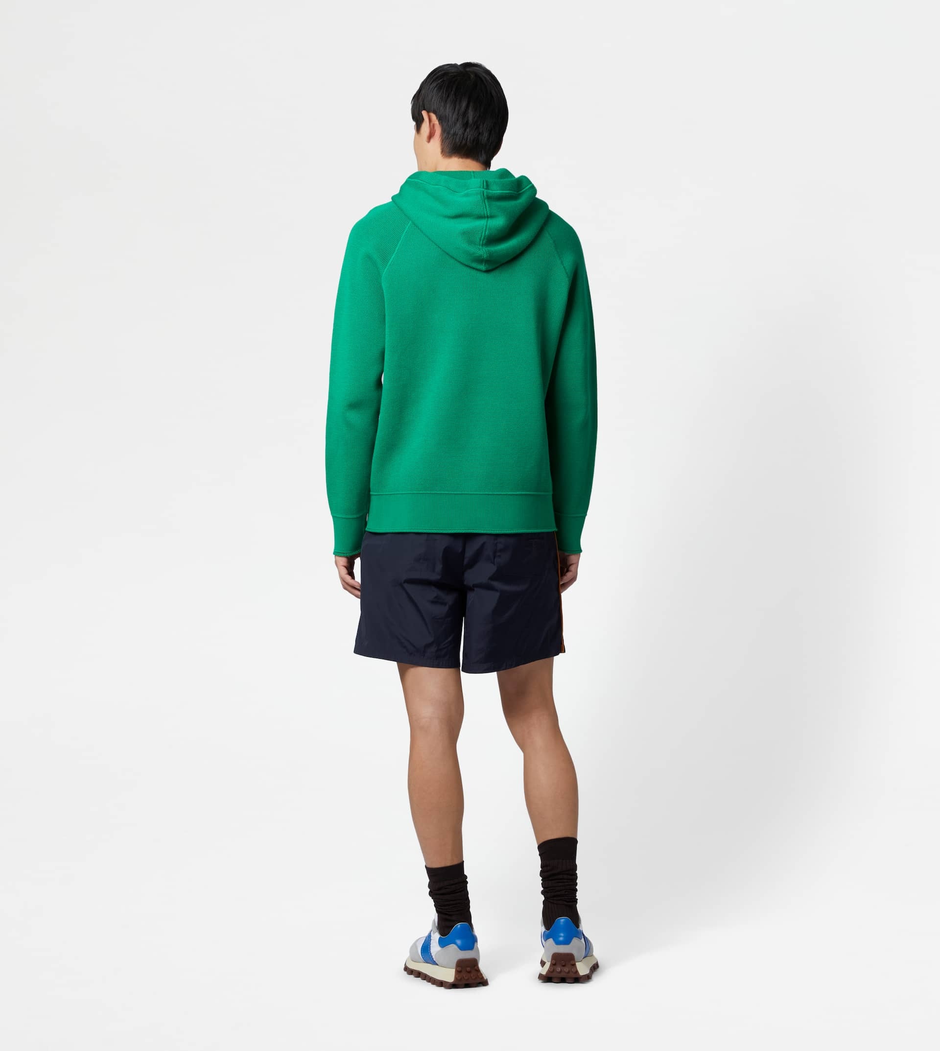 SWEATSHIRT-STYLE JUMPER IN COTTON - GREEN - 3