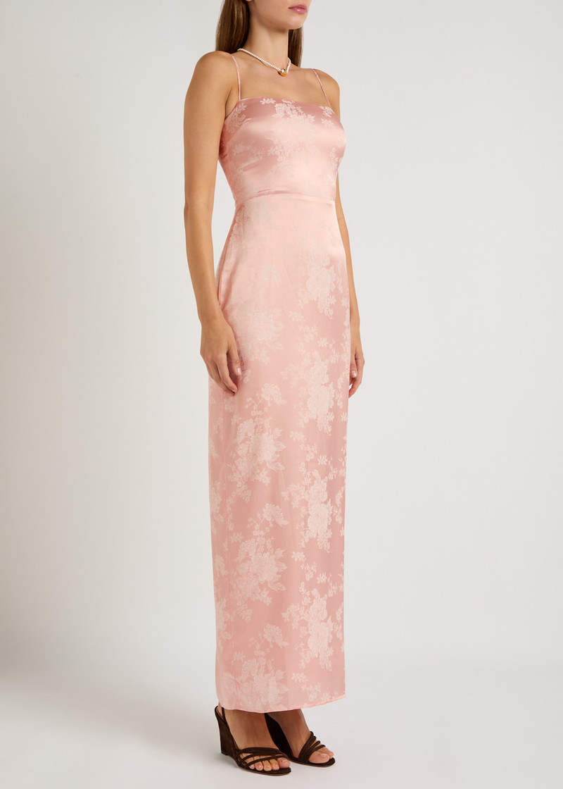 Reformation Reformation Frankie Floral-jacquard Satin Maxi Dress outlook