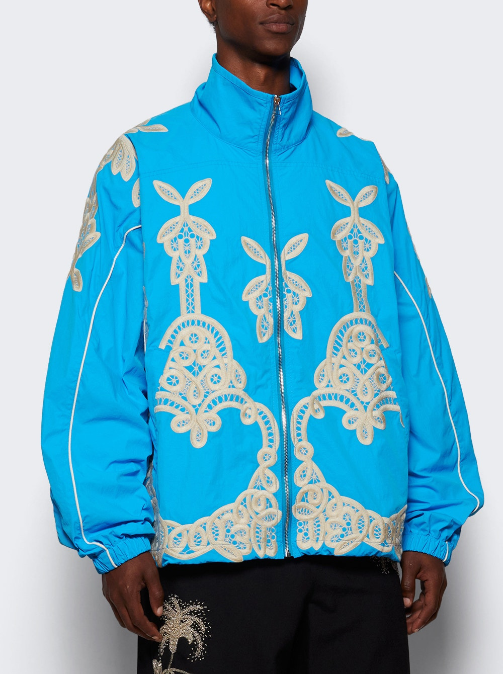 Embroidered Track Jacket Turquoise - 2
