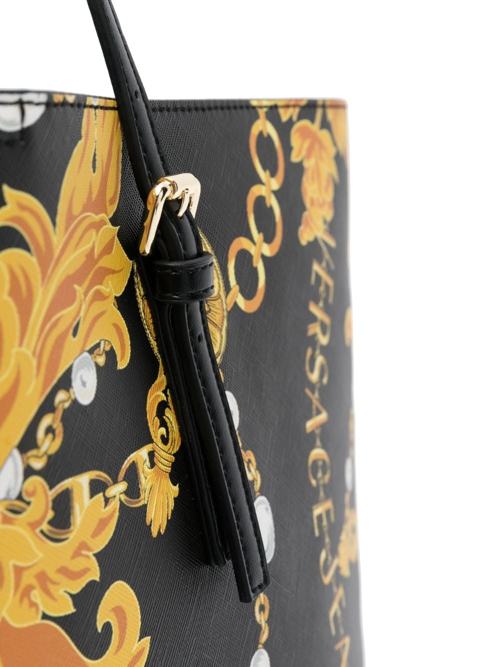 Baroque-pattern faux-leather tote bag - 5