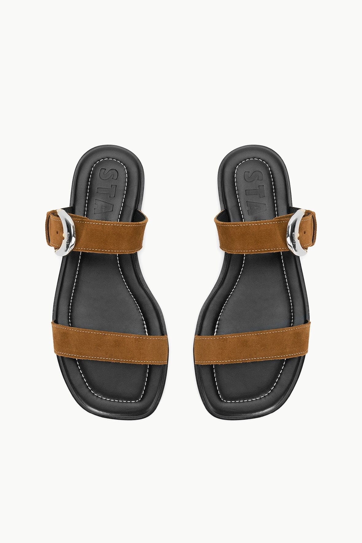STAUD HARLOW FLAT SANDAL TAN - 6