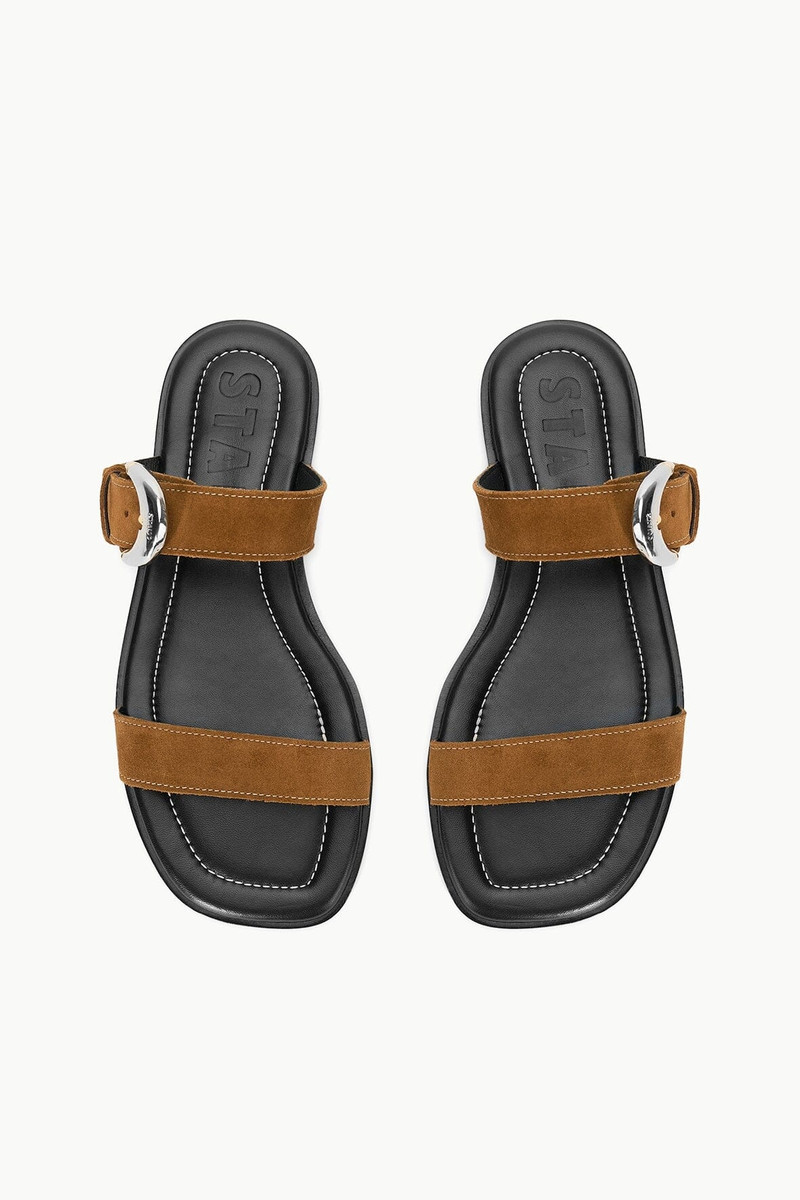 STAUD HARLOW FLAT SANDAL TAN 6