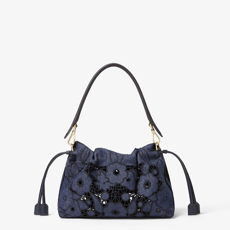 Mamma Baguette Medium Dark blue Floral À Jour denim bag 5