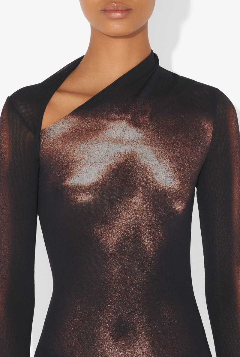 THE LONG BRONZE BODY DUST DRESS 4