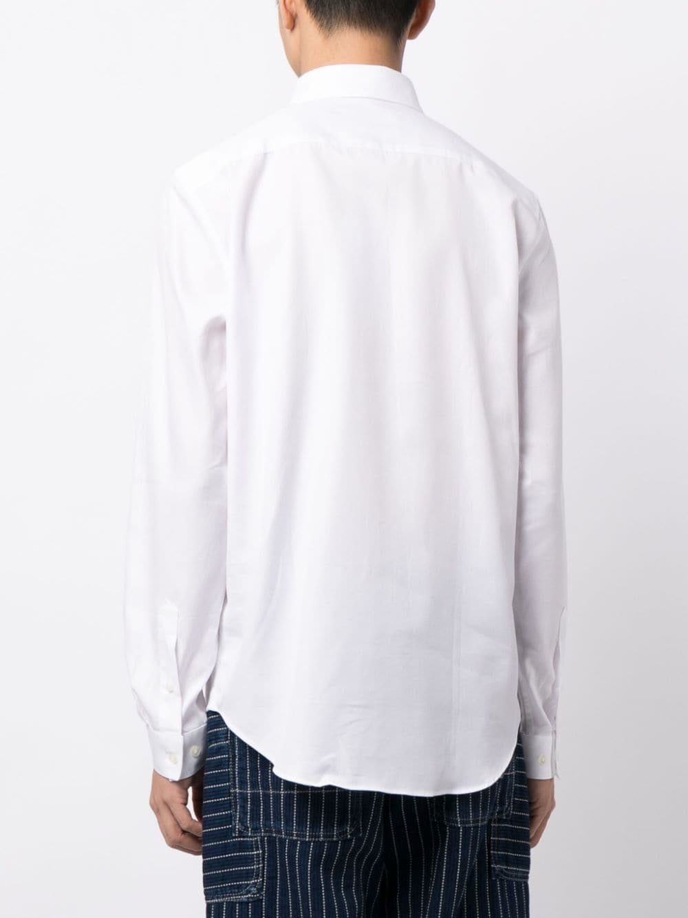 logo-embroidered long-sleeve cotton shirt - 4