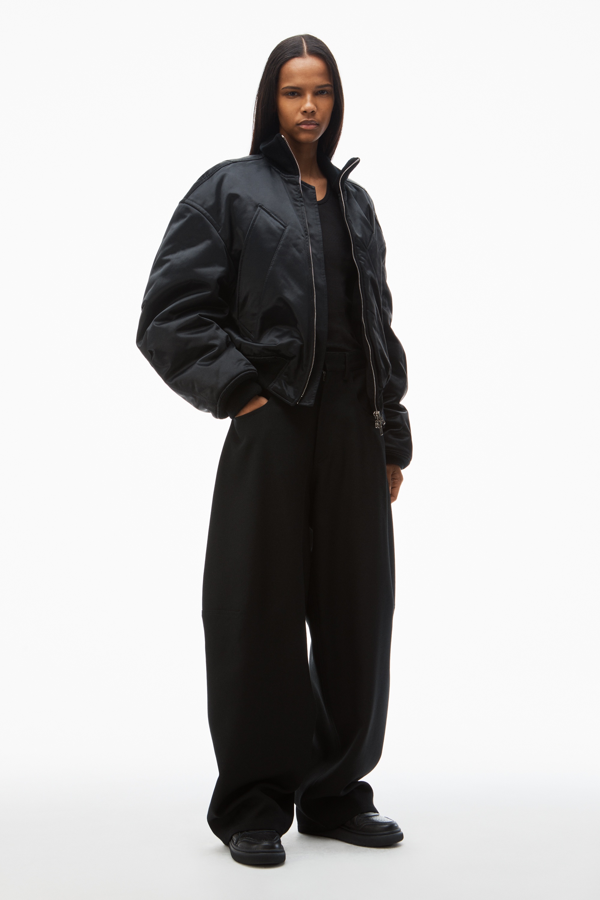 bomber jacket in sateen - 2