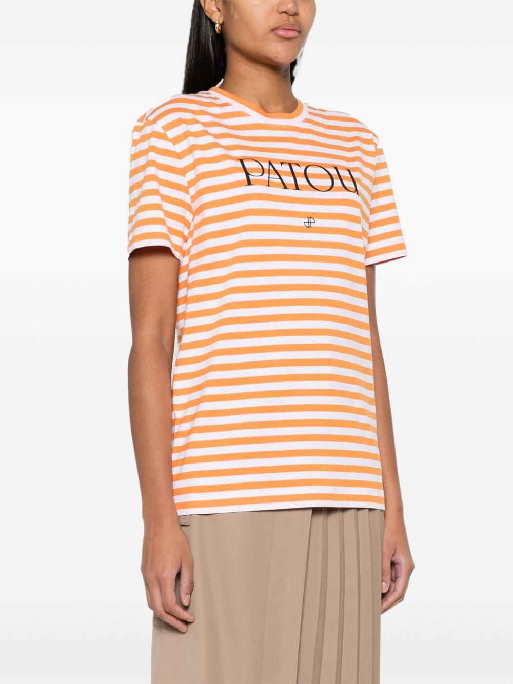 logo-print striped T-shirt - 3