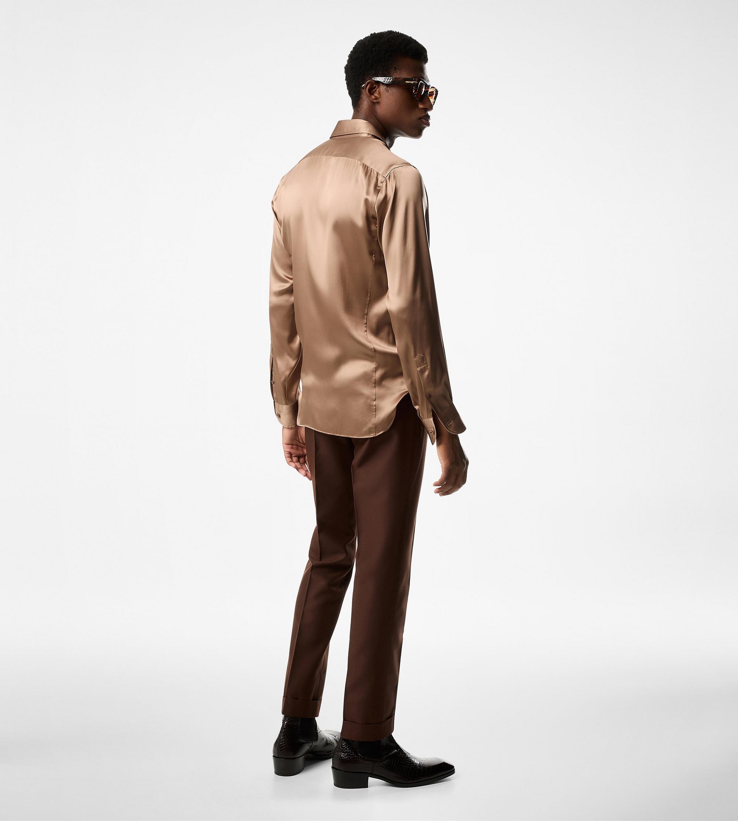 SILK CHARMEUSE SLIM FIT SHIRT - 3