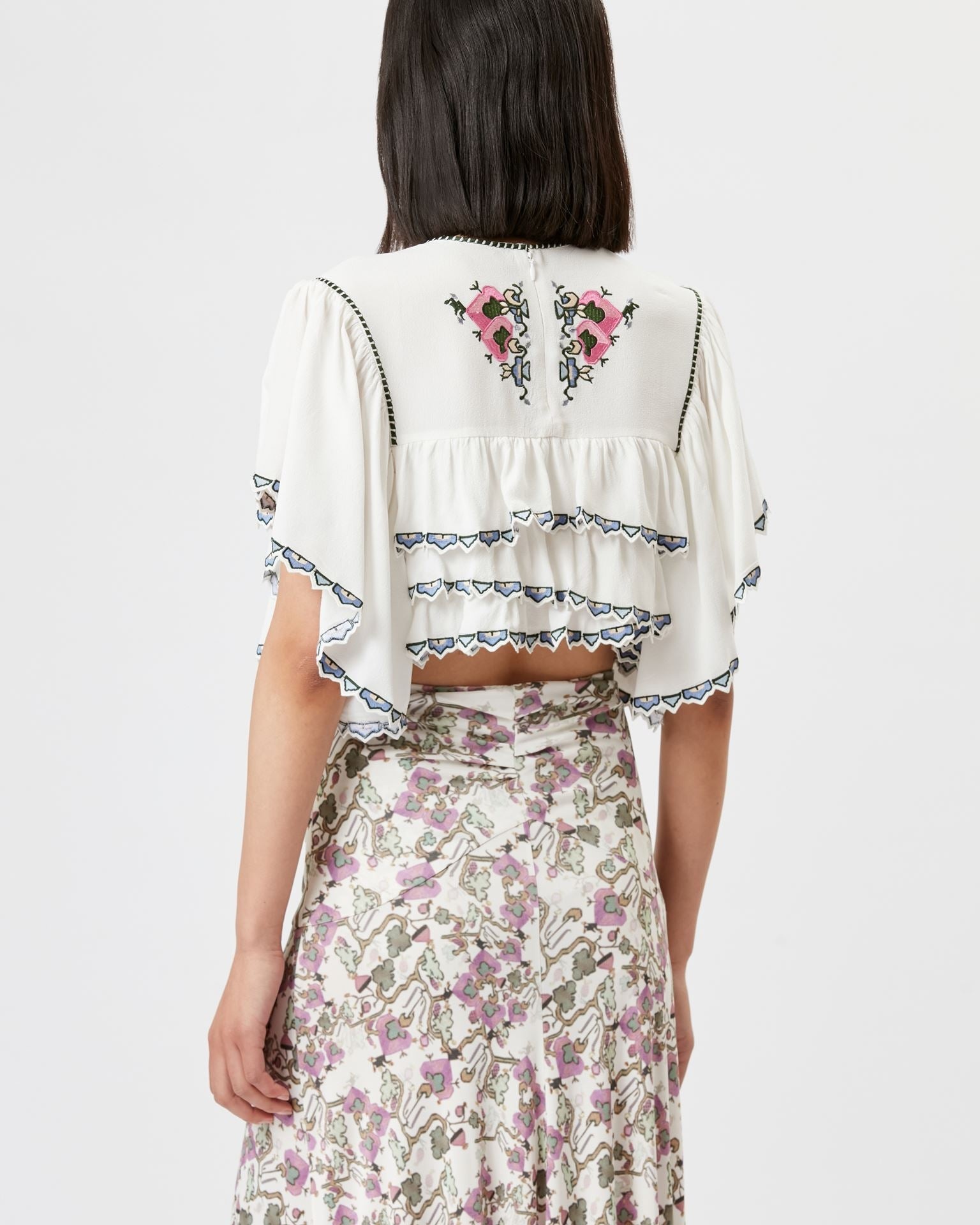 Sana Embroidered Crop Top - 3