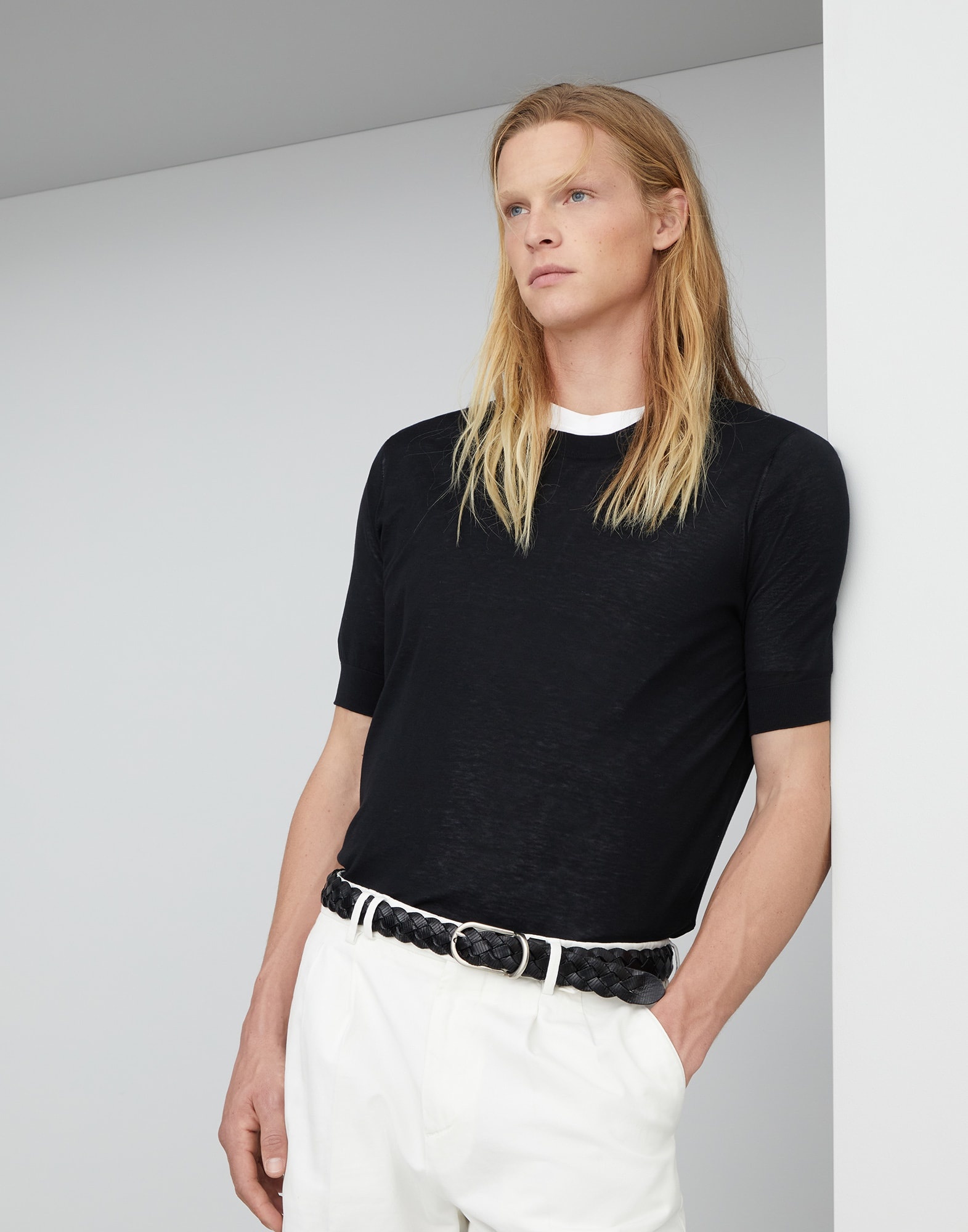 Cotton and silk lightweight knit T-shirt - 4