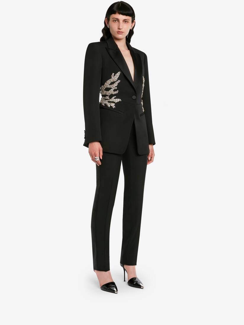 Women's Mycelium Embroidery Kickback Jacket in Black - 3