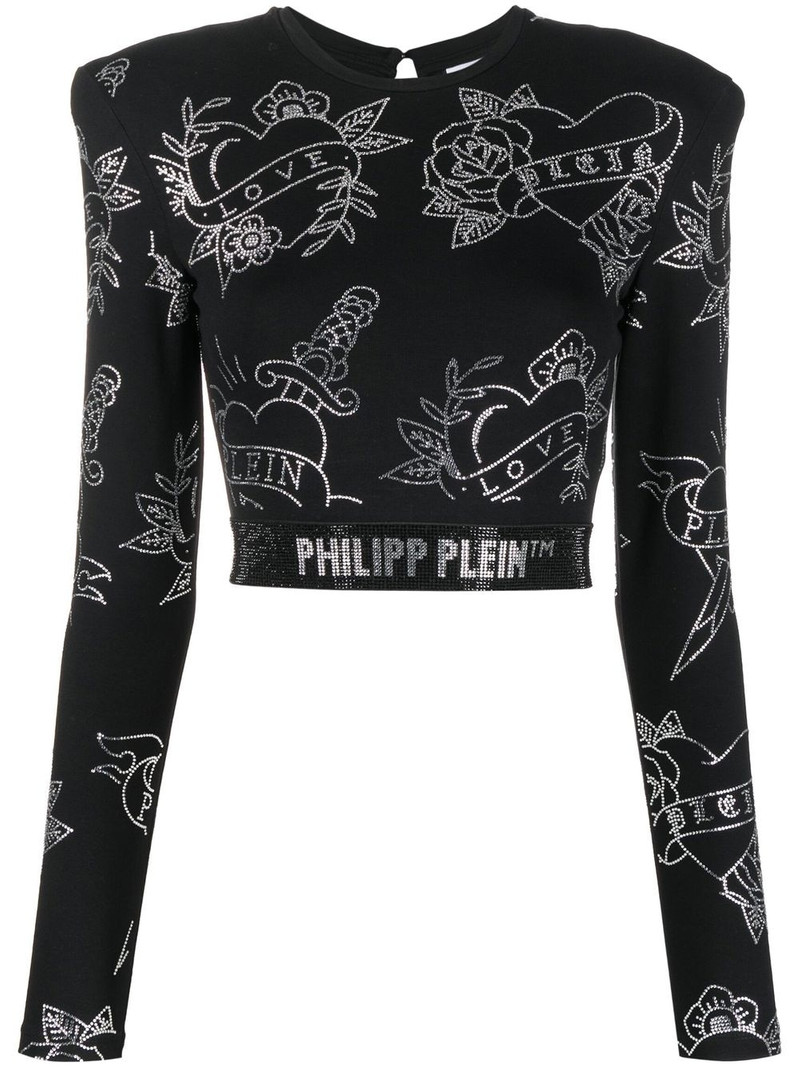 crystal-embellished long-sleeved top 1