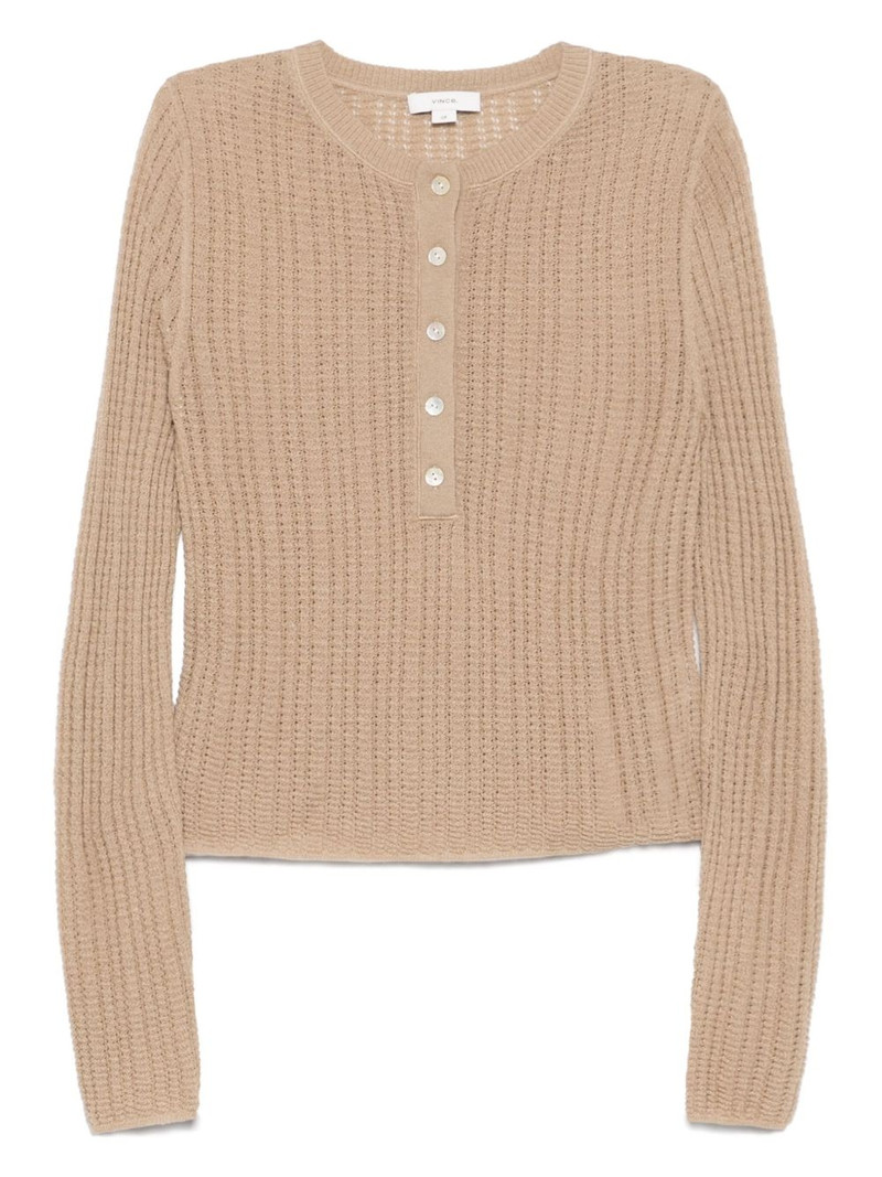 waffle-knit polo top - 1