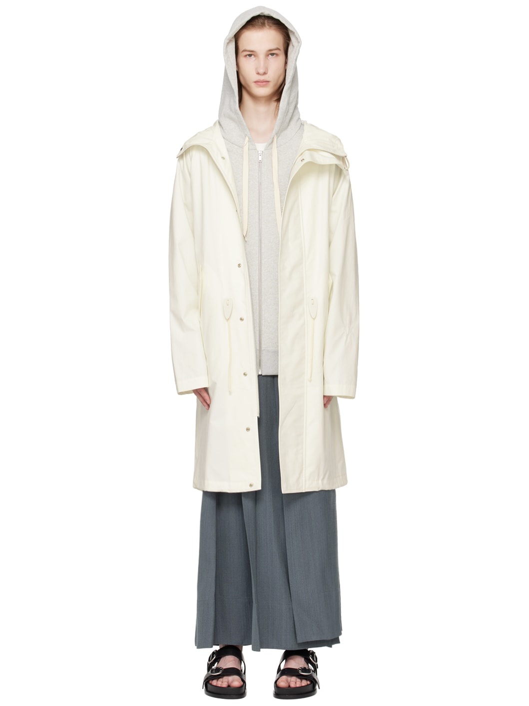 Off-White Drawstring Parka - 1