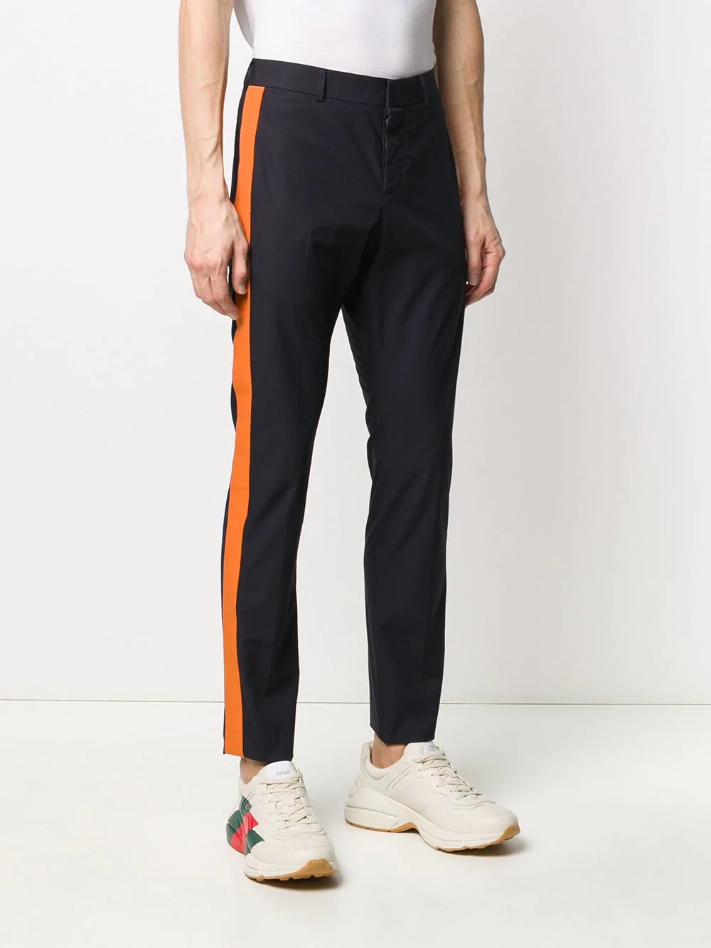 contrast panel trousers - 3