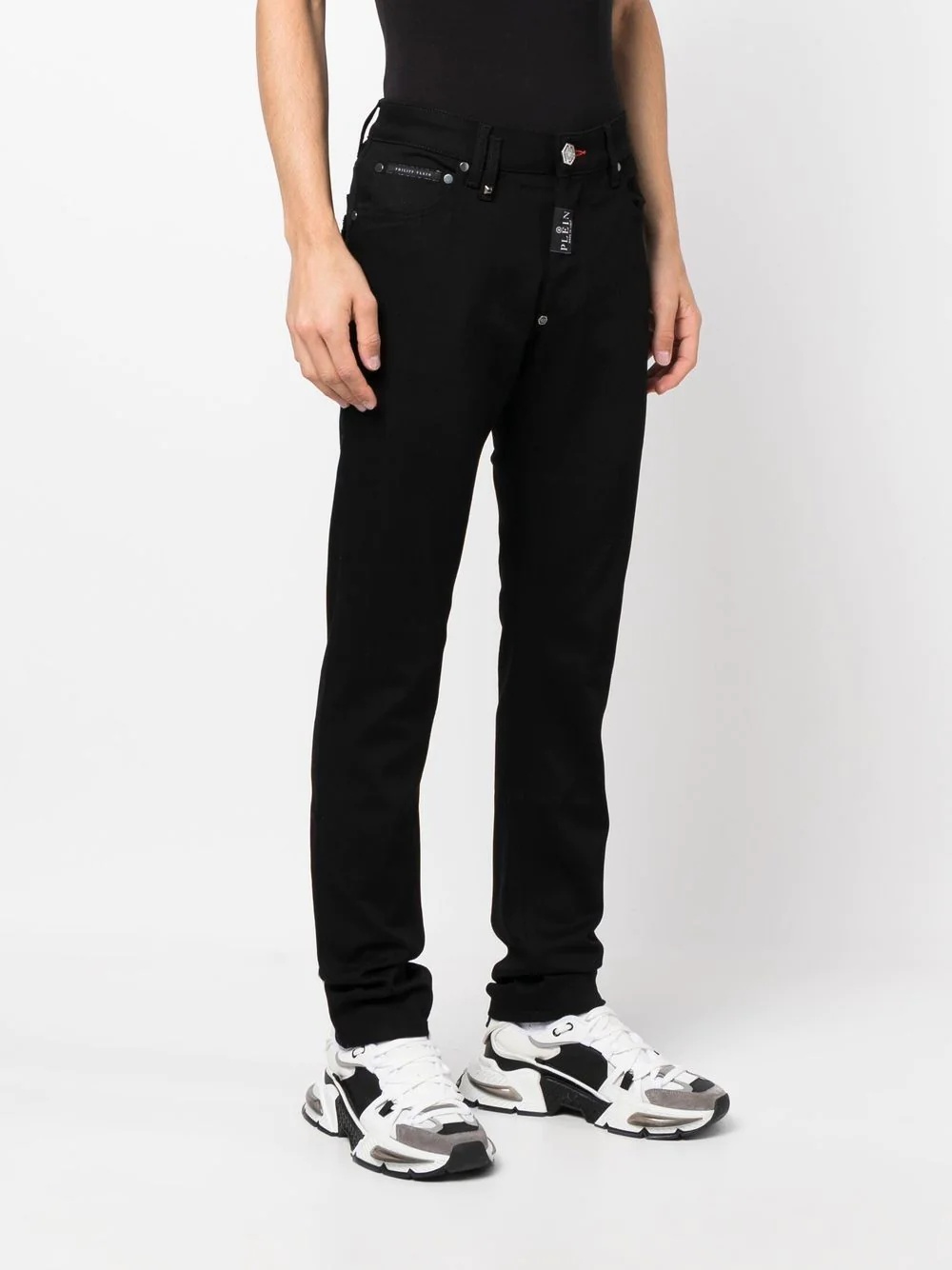 logo-patch slim-fit jeans - 3