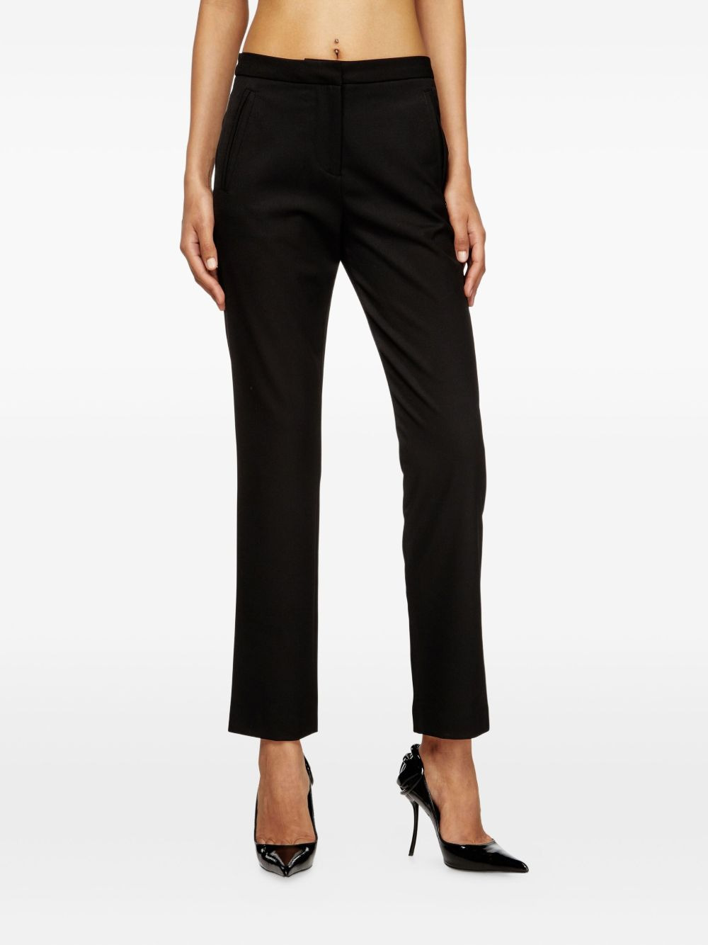 side-detail straight trousers - 3