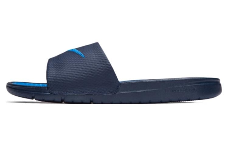 Nike Benassi Solarsoft Slide Sports Slippers Black Blue 431884-440 - 2