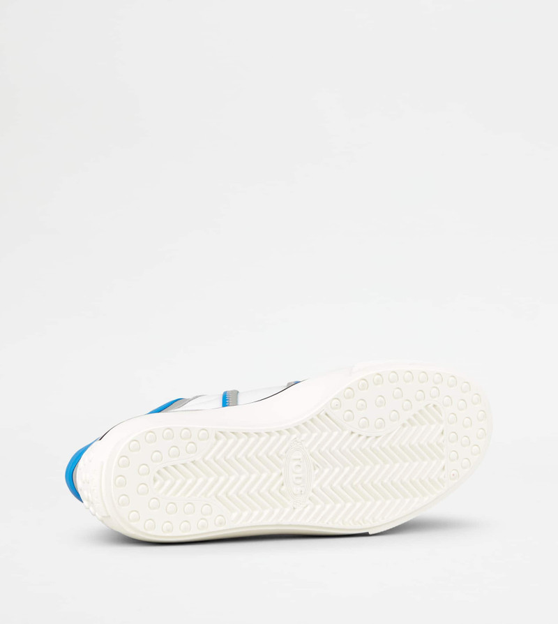 SNEAKERS IN LEATHER - GREY, WHITE, LIGHT BLUE 4