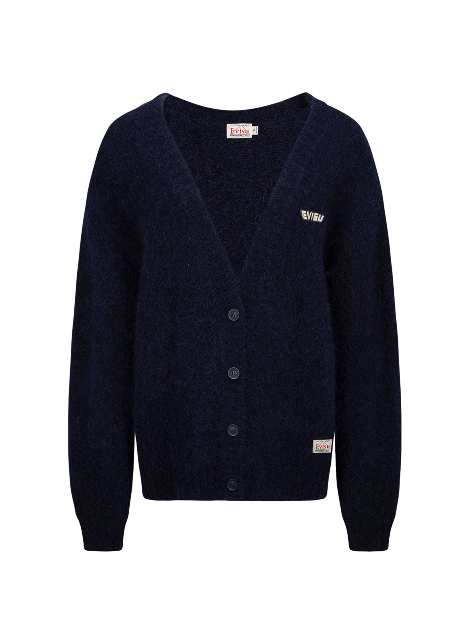 LOGO BADGE FLUFFY CARDIGAN - 14