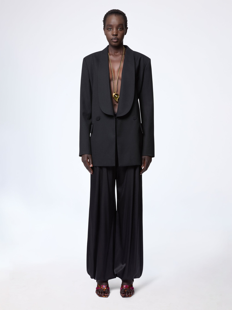 Black Harem Silk Satin Pants 1