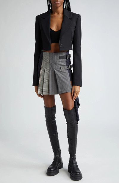Monse Patchwork Pleated Wool & Cotton Blend Miniskirt outlook