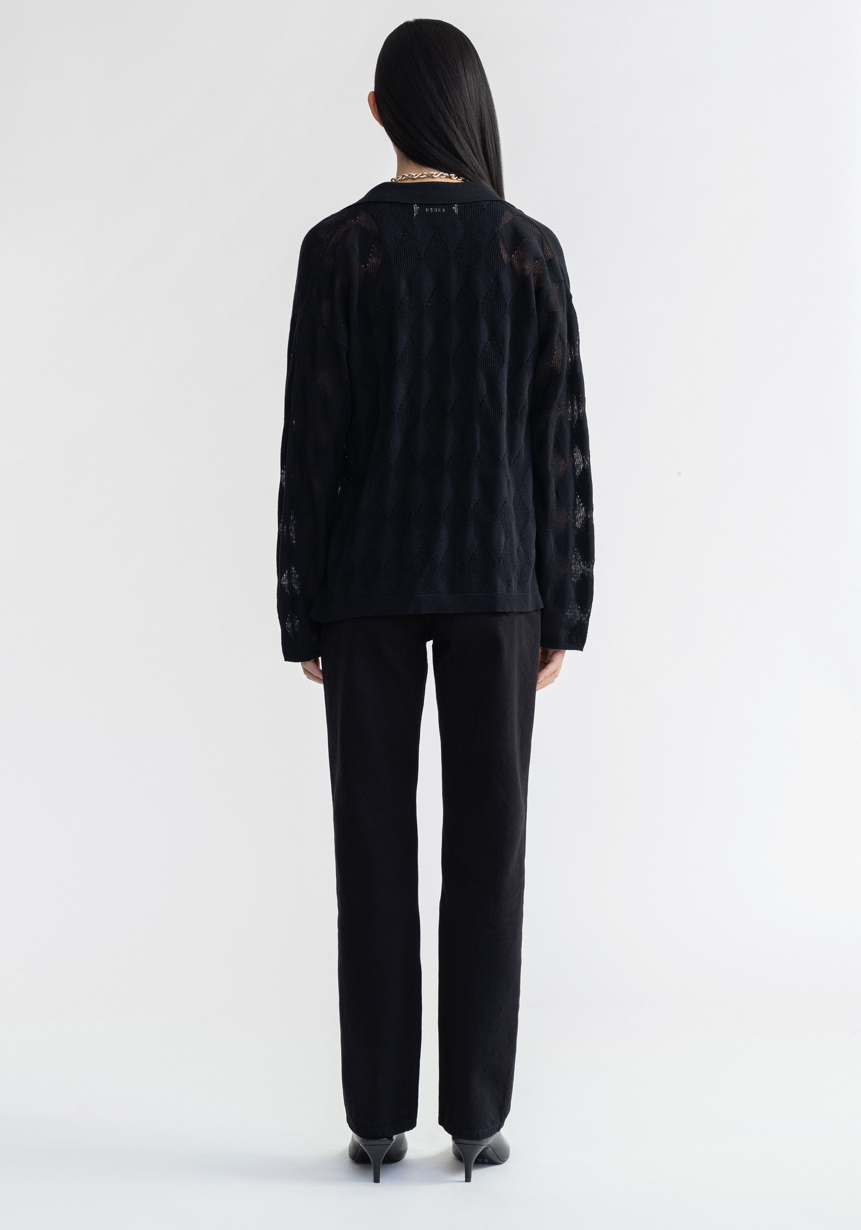 TAMARA
Diamond knit cardigan shirt - 4