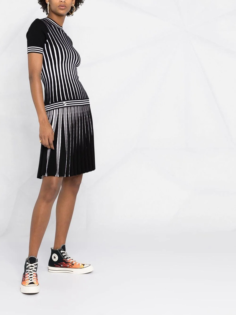 intarsia-stripe short-sleeve jumper 6