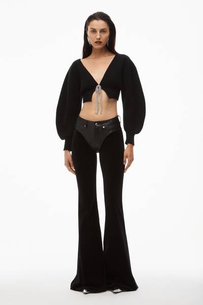 Alexander Wang V-NECK CROPPED CARDIGAN IN BOILED WOOL outlook