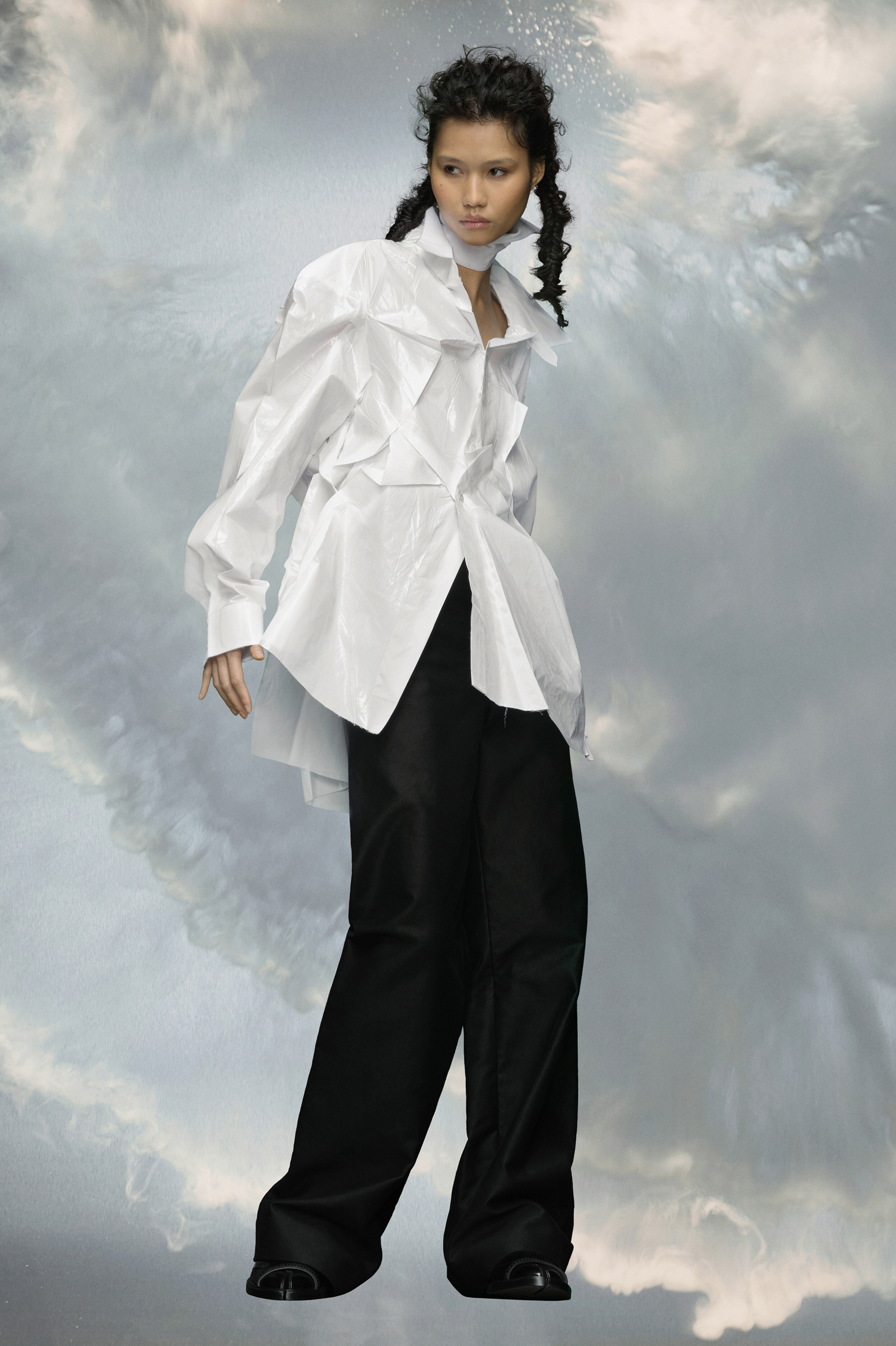 High-shine cotton poplin shirt - 4