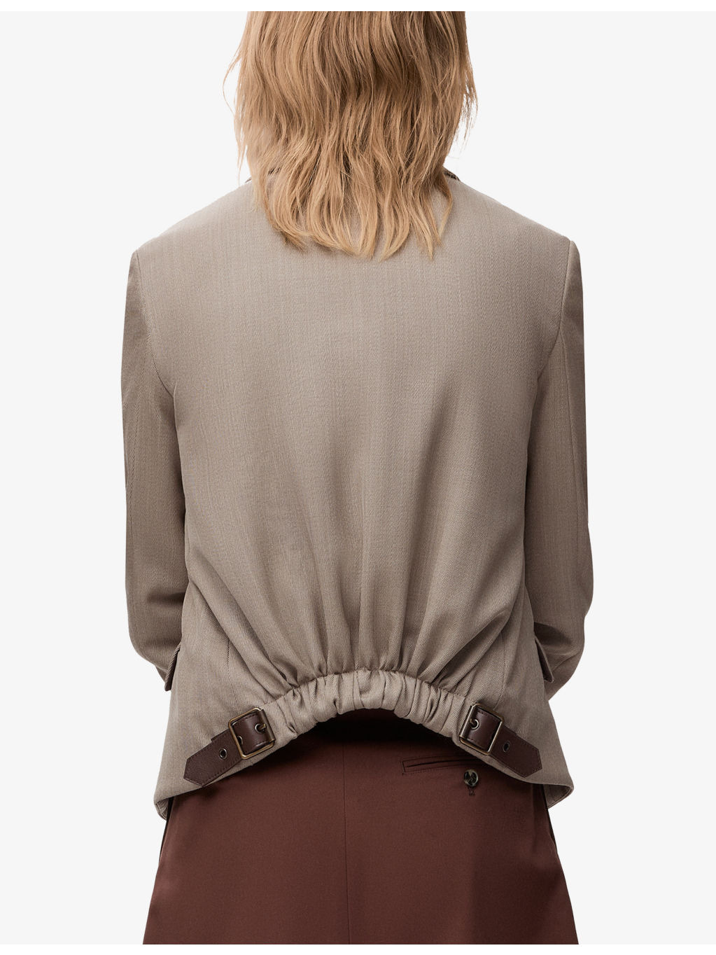 Tailored Ruched-Back Wool-Blend Jacket - 4