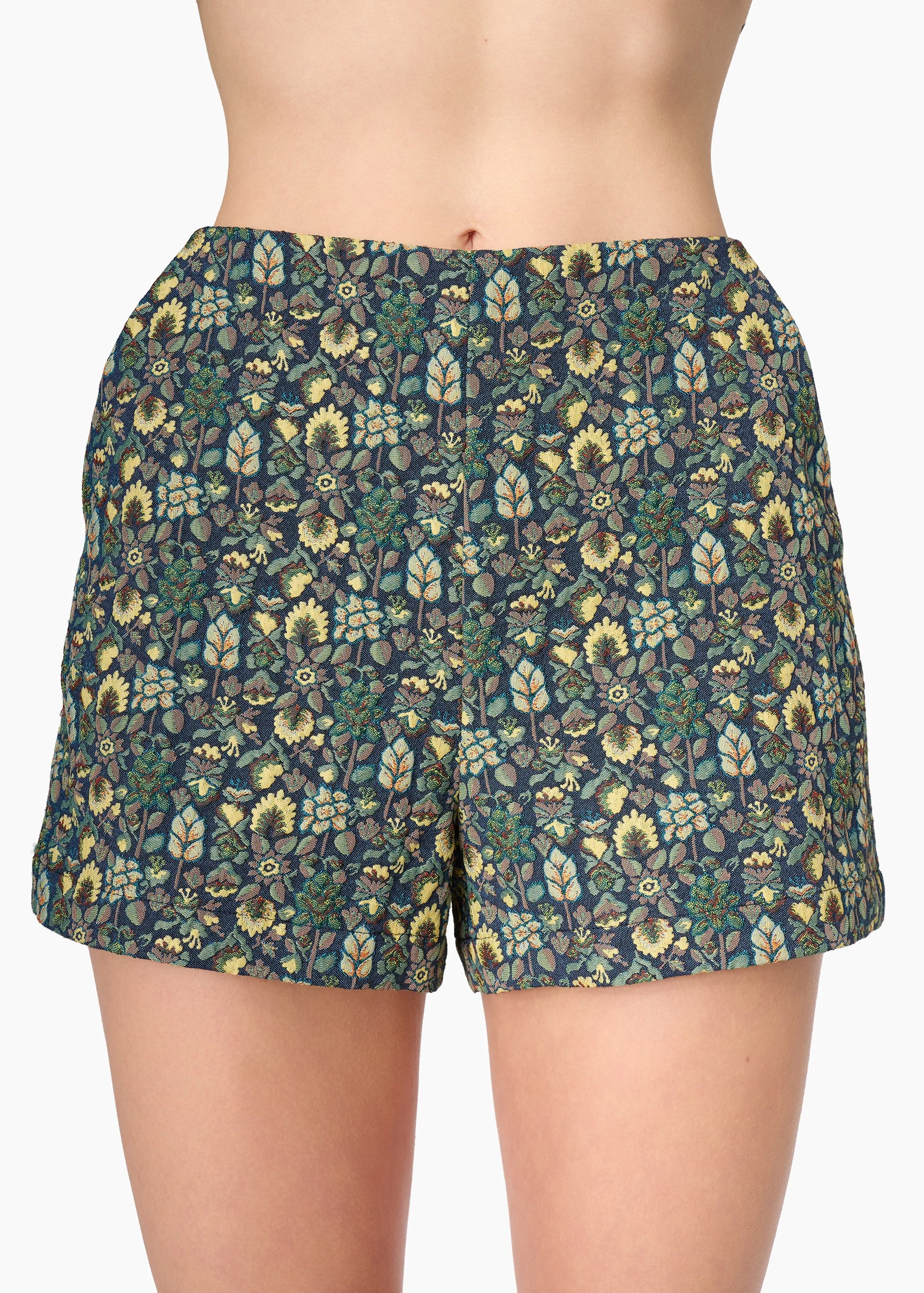 HARLAND BROCADE SHORT TAPESTRY FLORAL - 1