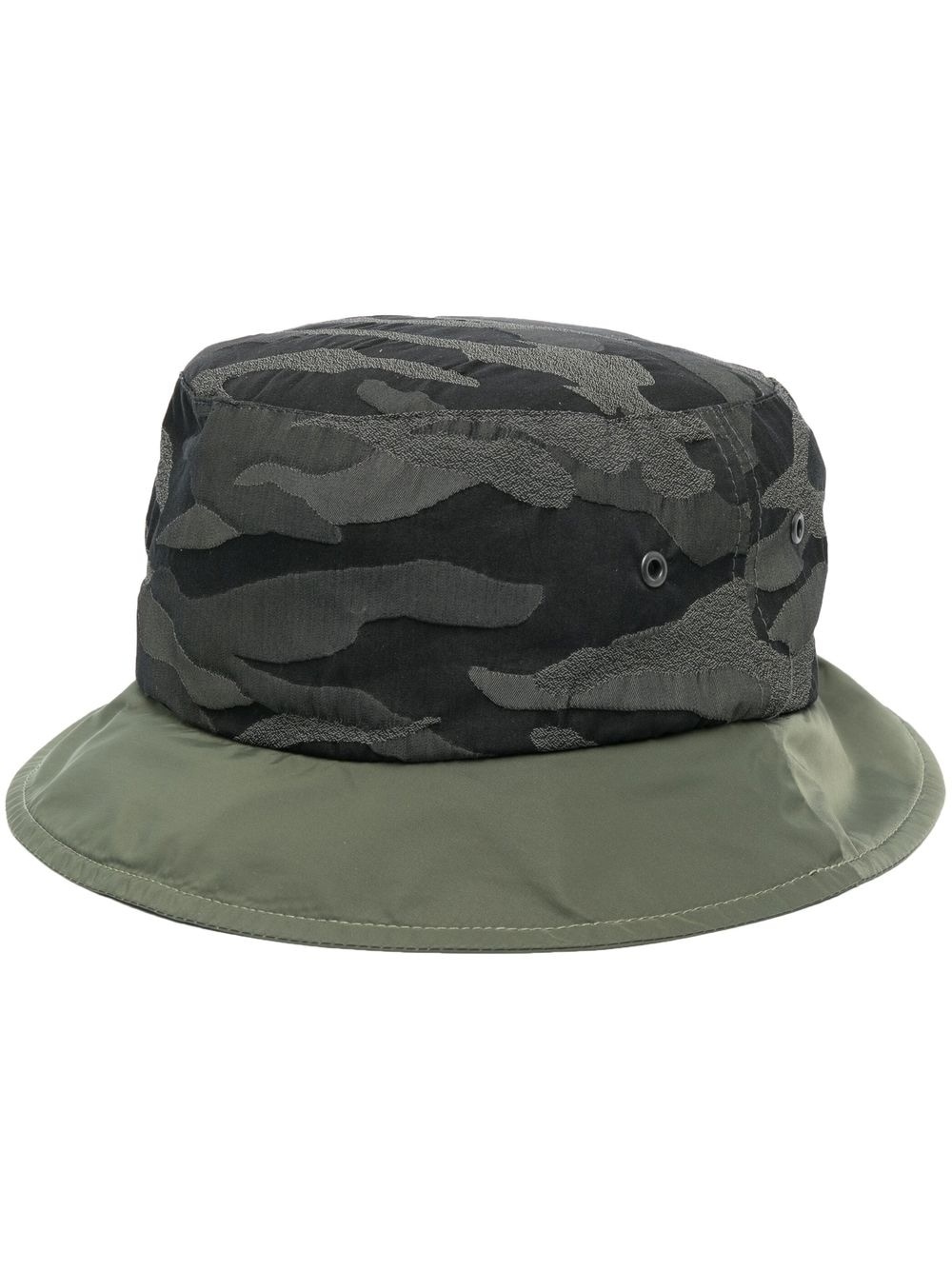 colour-block camouflage bucket hat - 1