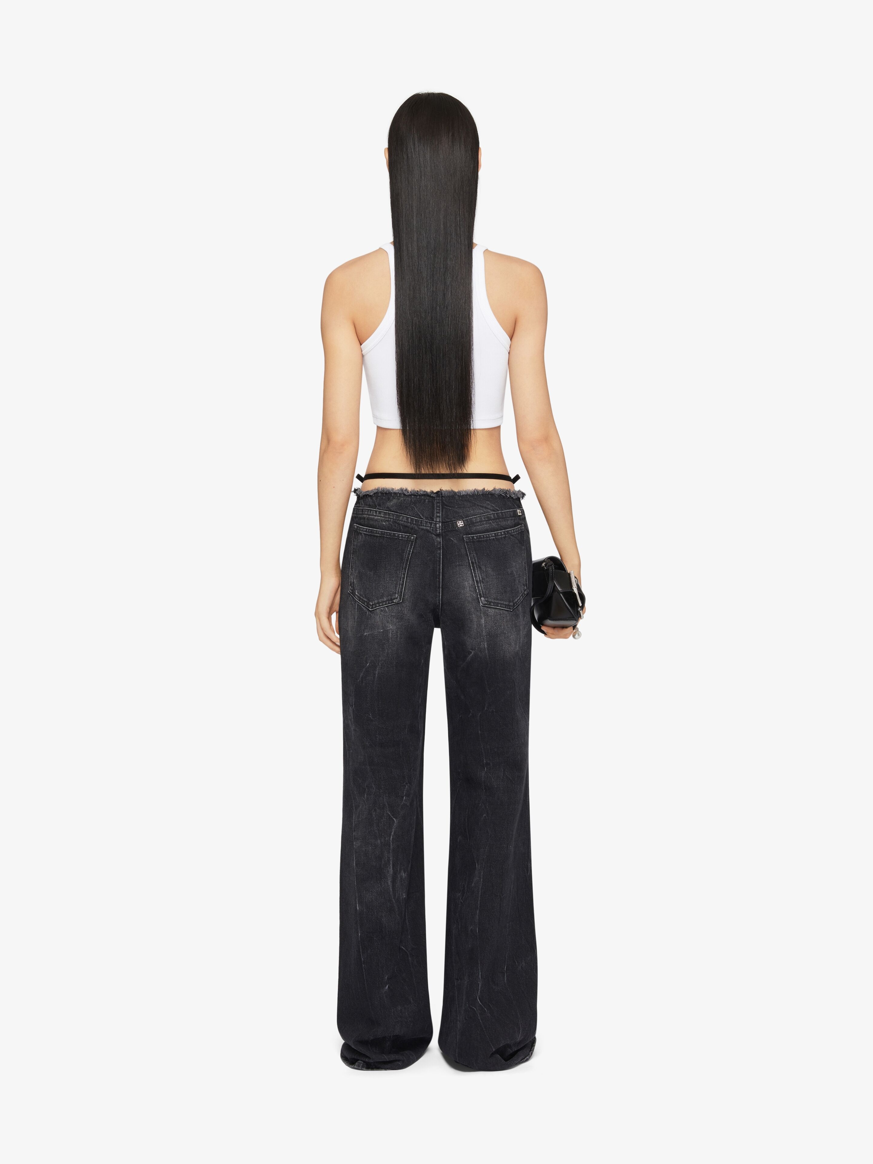 CROPPED TANK TOP IN COTTON WITH 4G DETAIL - 4
