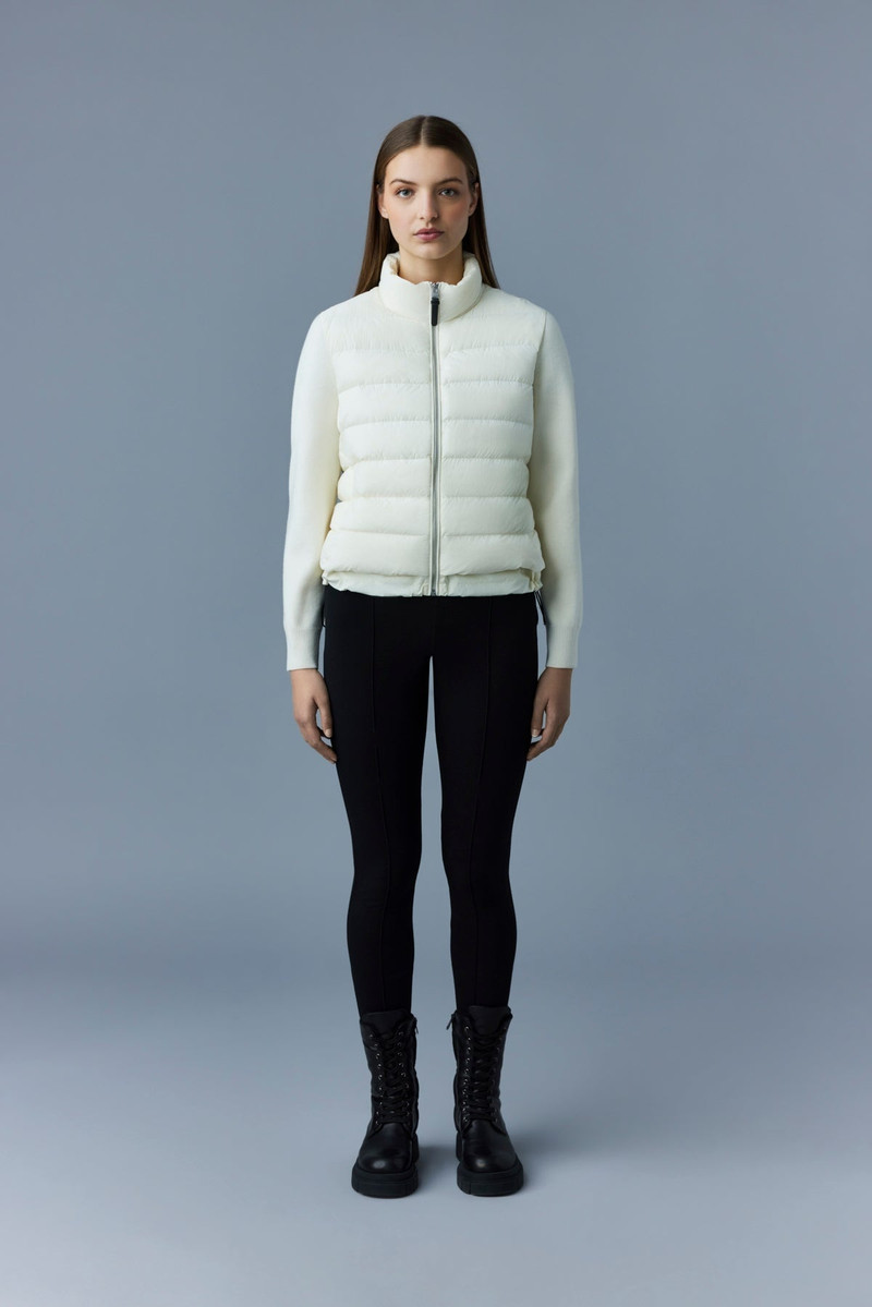 MACKAGE OCEANE Recycled hybrid jacket with rib knit sleeves outlook