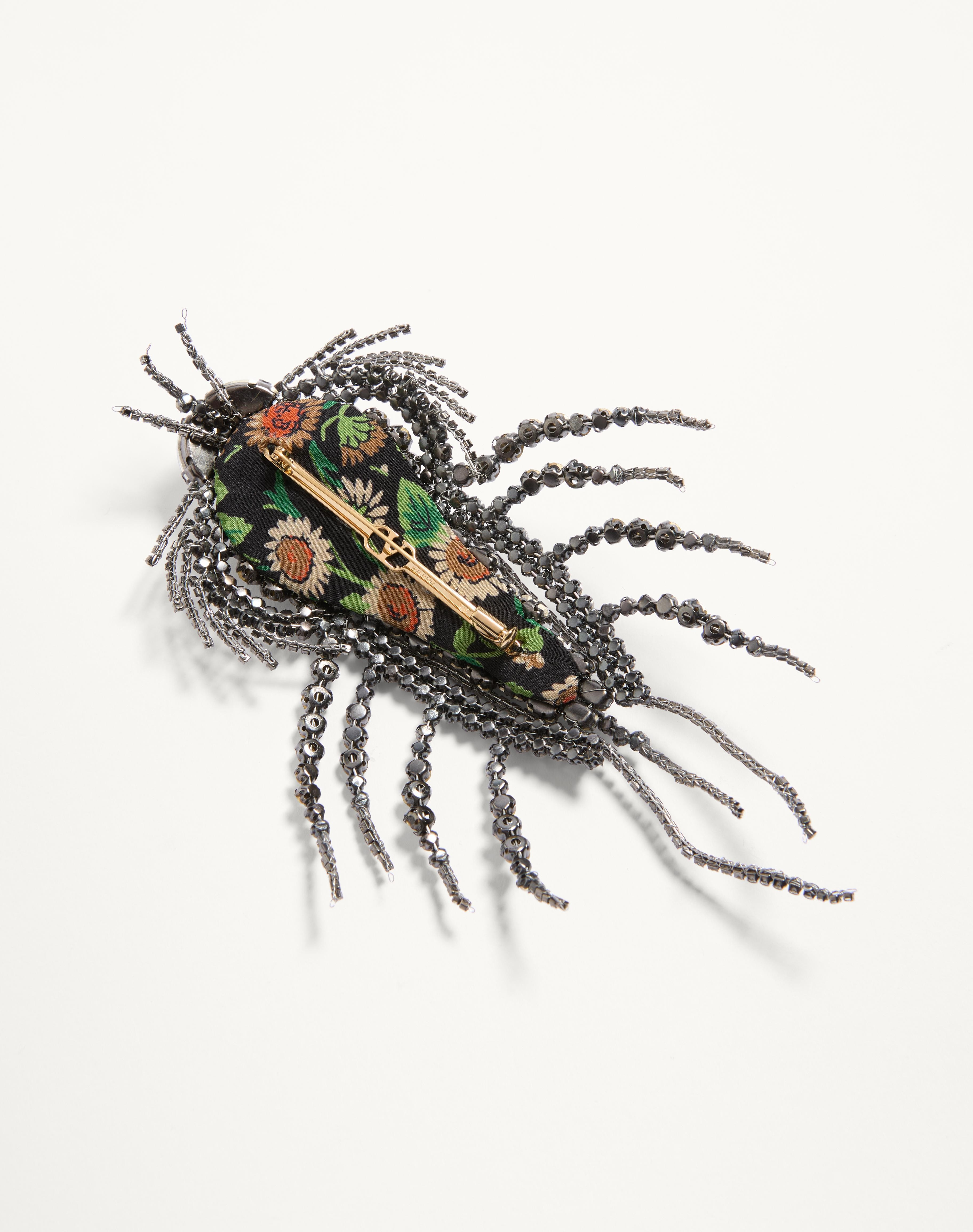 VALENTINO GARAVANI LES GLACES BROOCH IN METAL, FABRIC AND CRYSTALS - 3