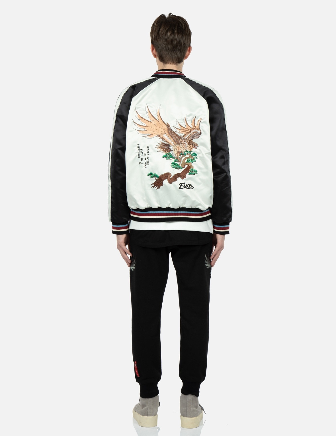 EAGLE AND LOGO EMBROIDERY REVERSIBLE SOUVENIR JACKET - 5