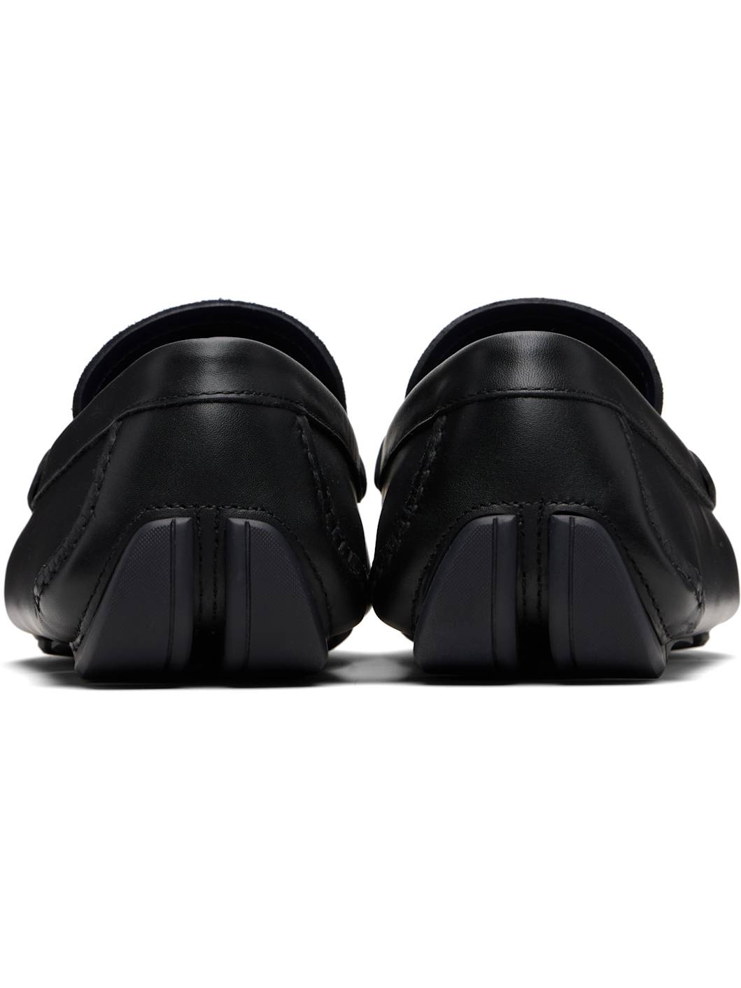 Black Gancini Buckle Driver Loafers - 2