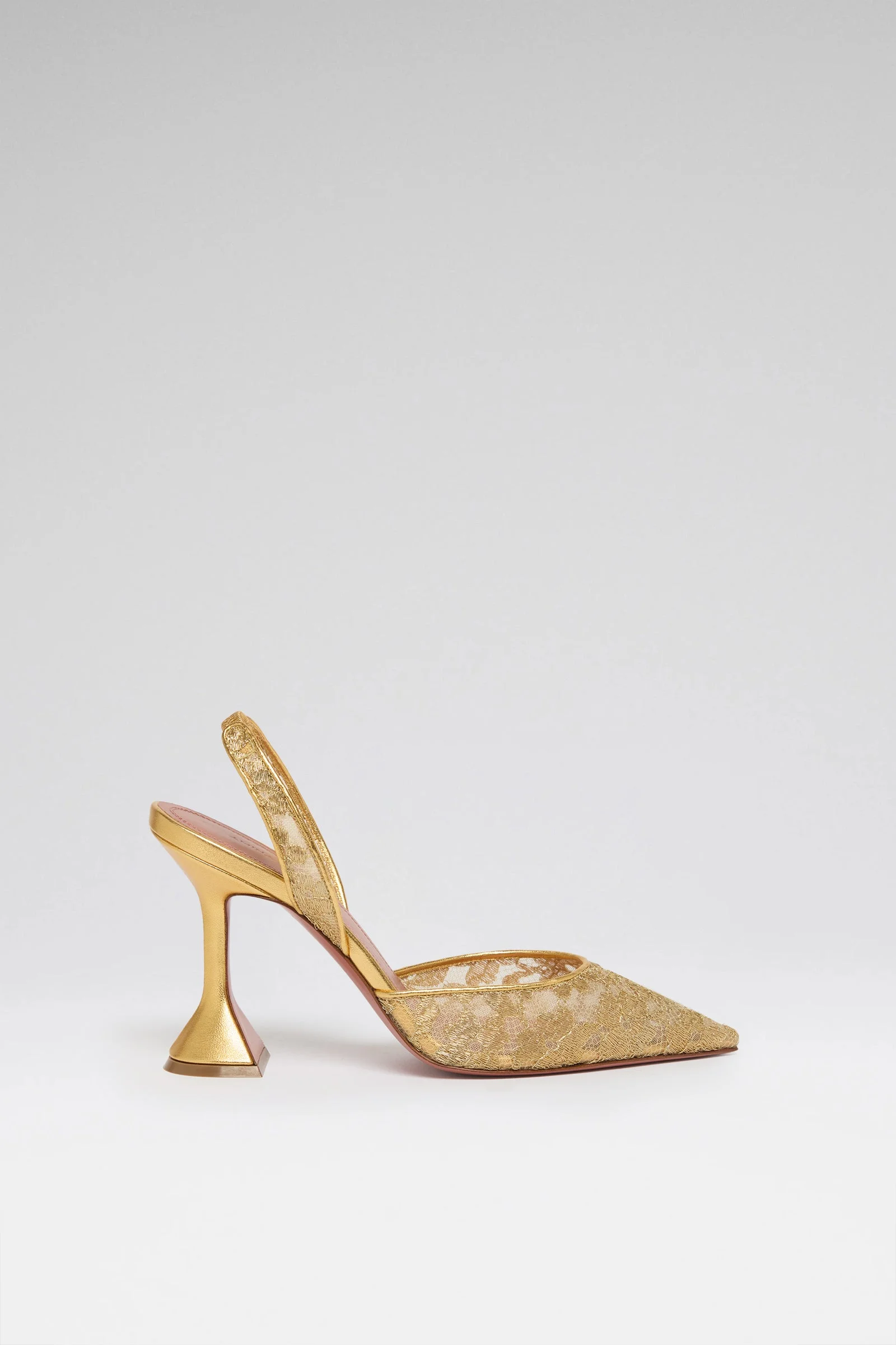 HOLLI LACE SLING 95 GOLD LACE AND GOLD NAPPA - 1