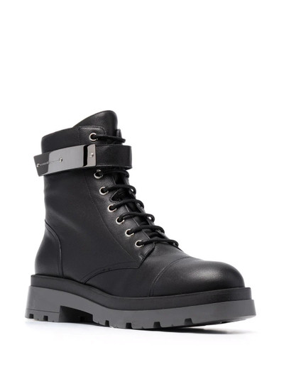 Giuseppe Zanotti engraved-logo lace-up boots outlook