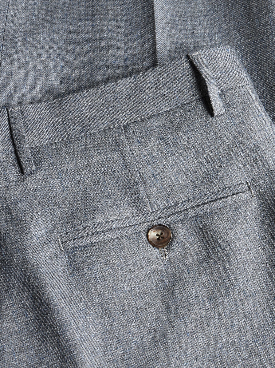 LINEN AND WOOL TROUSERS - 7