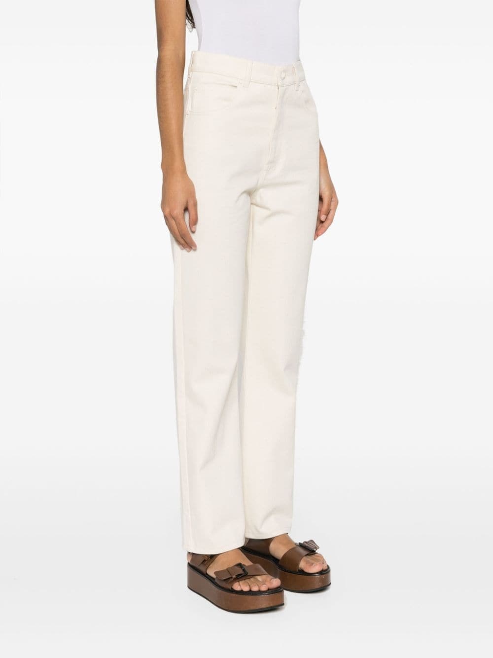 high-waist straight-leg trousers - 3