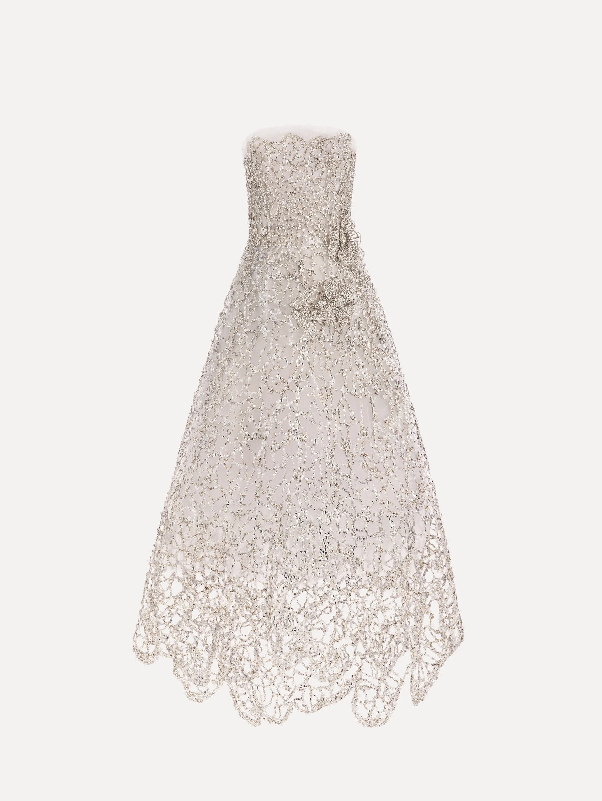 CRYSTAL LEAVES EMBROIDERED GOWN - 1