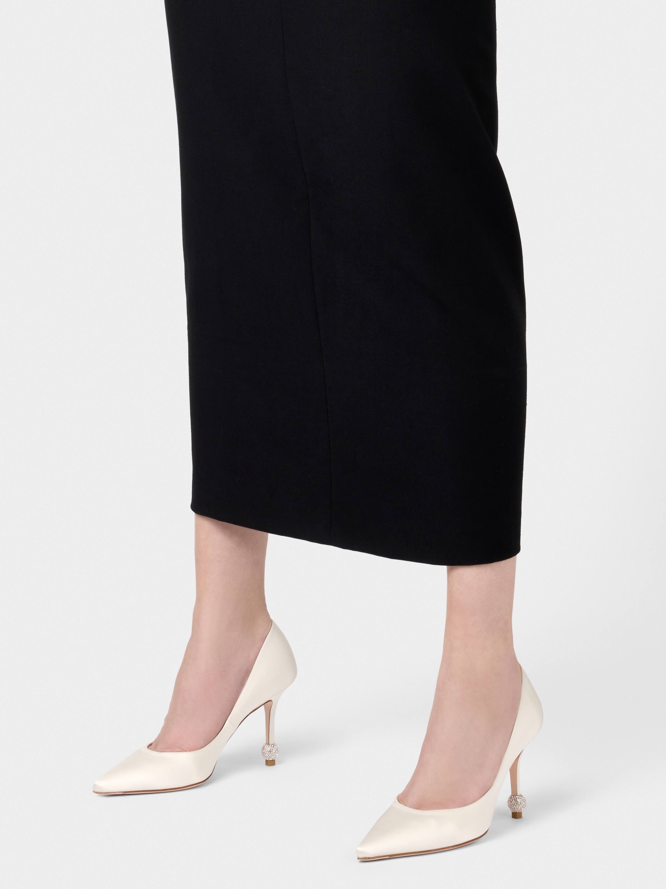 Jewel Heel Pumps in satin - 9