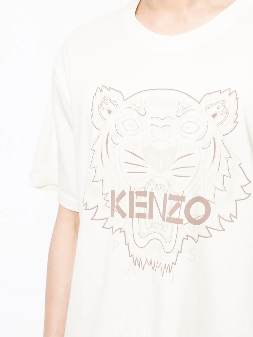 cotton tiger print logo T-shirt - 5