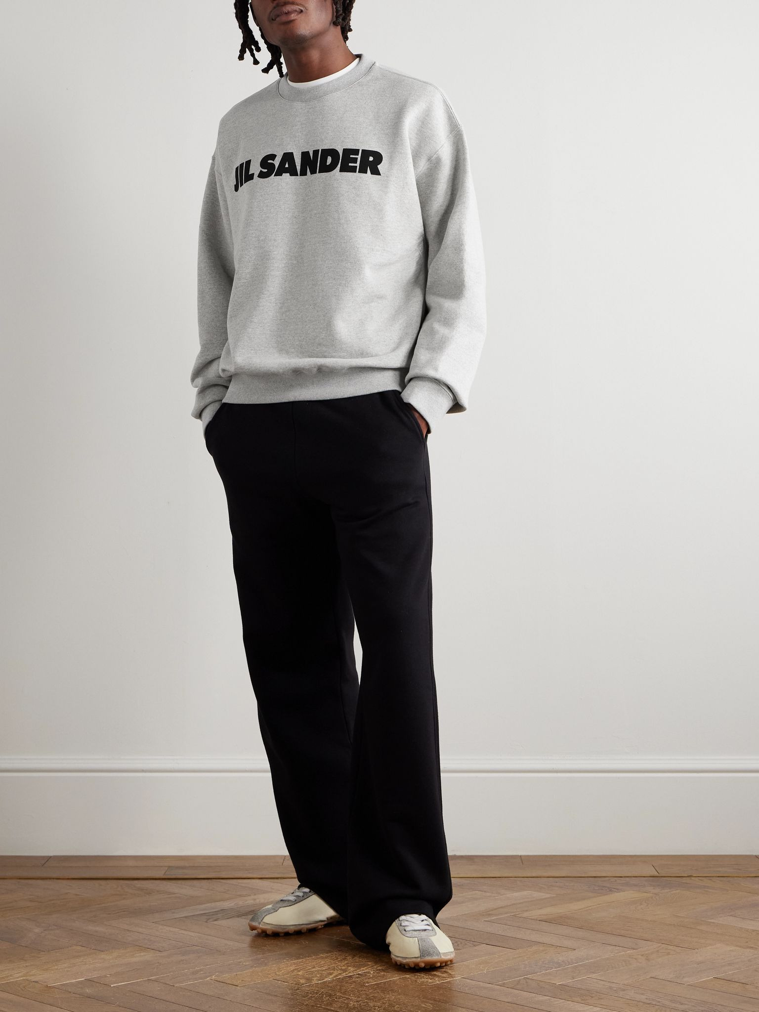 Logo-Print Cotton-Jersey Sweater Gray - 2